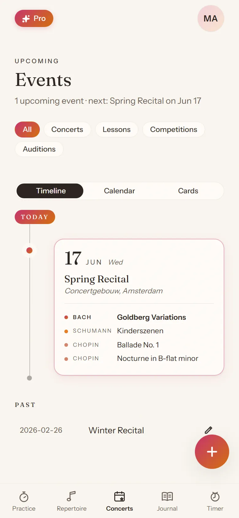 Programs and concerts as first-class